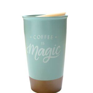Starbucks Ceramic Coffee Mug Travel Tumbler 12oz “Coffee Is Magic” With Lid